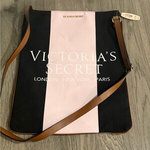 Victoria's Secret Black and Pink Crossbody Bag